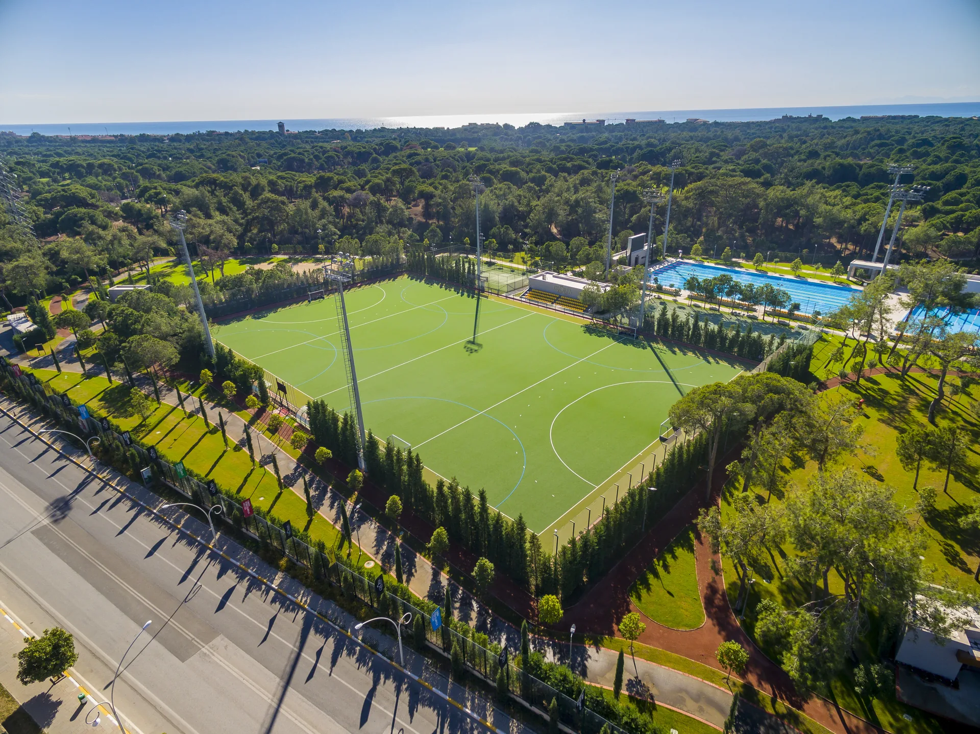 Athletics, football and field work at Gloria Sports Arena
