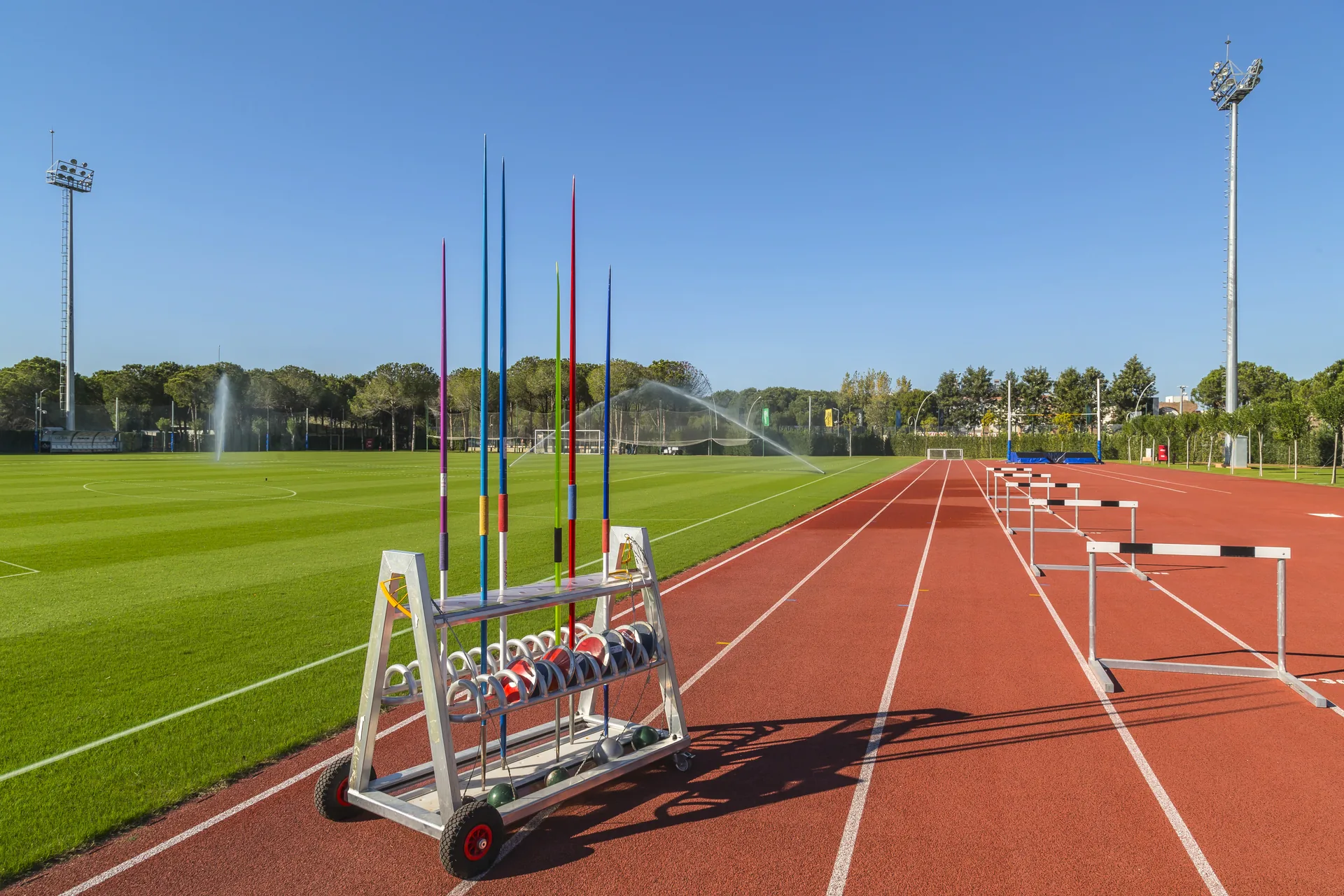 Athletics, football and field work at Gloria Sports Arena