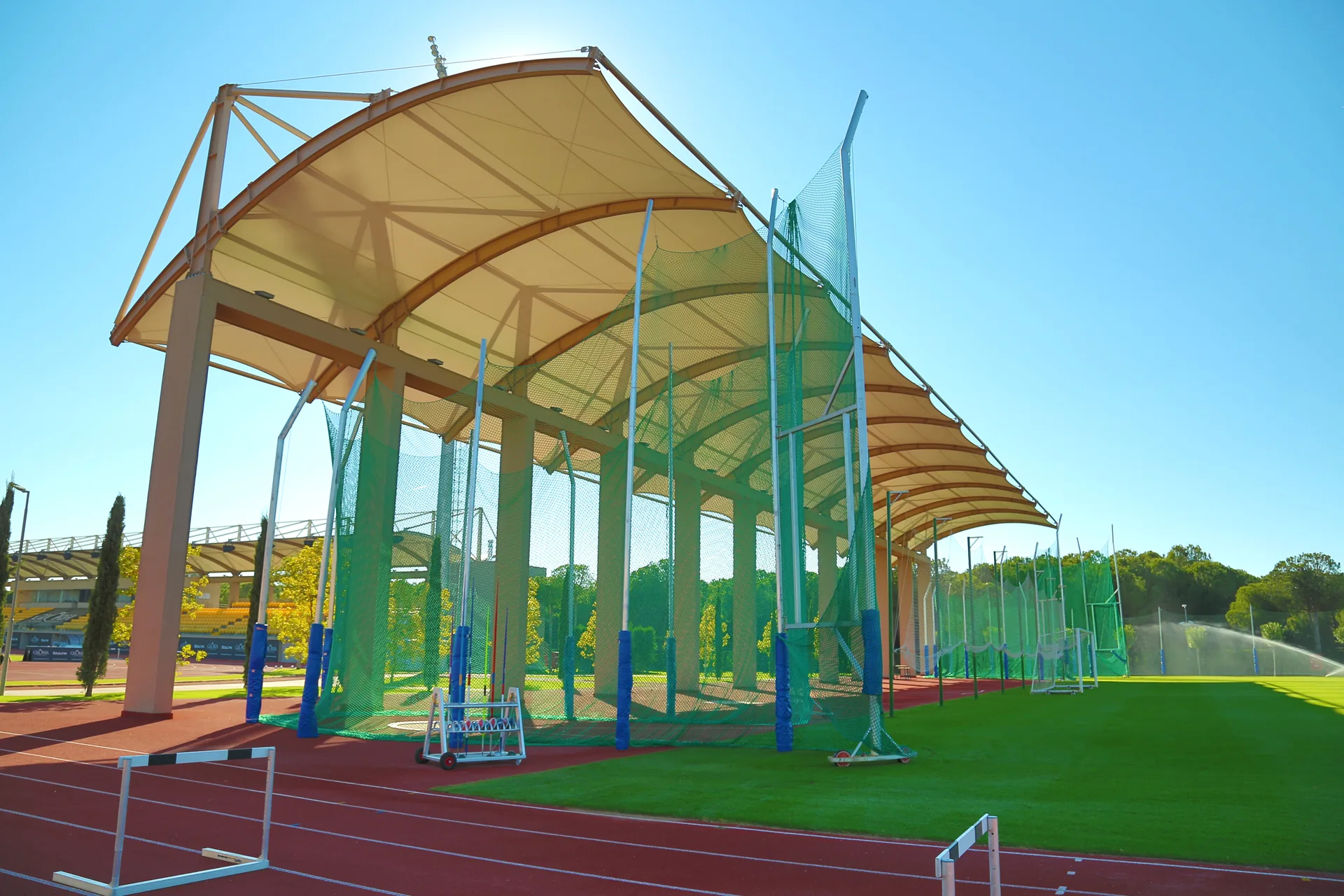 Athletics, football and field work at Gloria Sports Arena