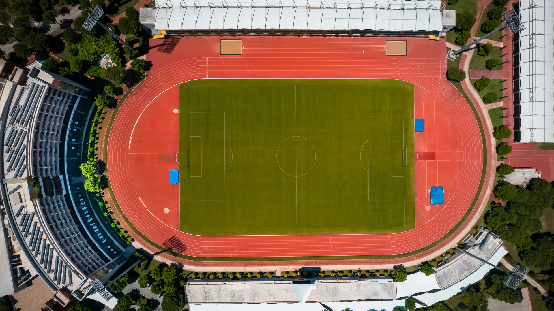 Athletics, football and field work at Gloria Sports Arena
