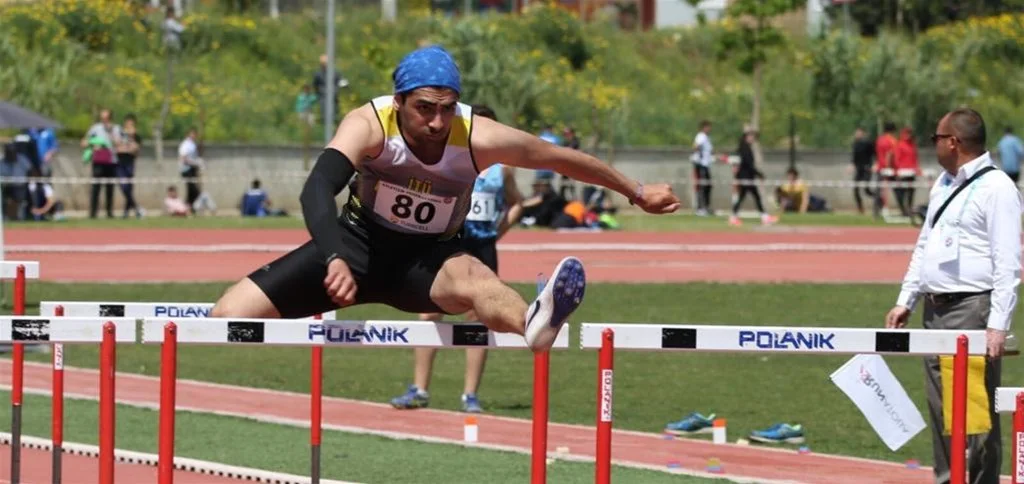 Hurdles competition at Zeytinköy Athletics Stadium