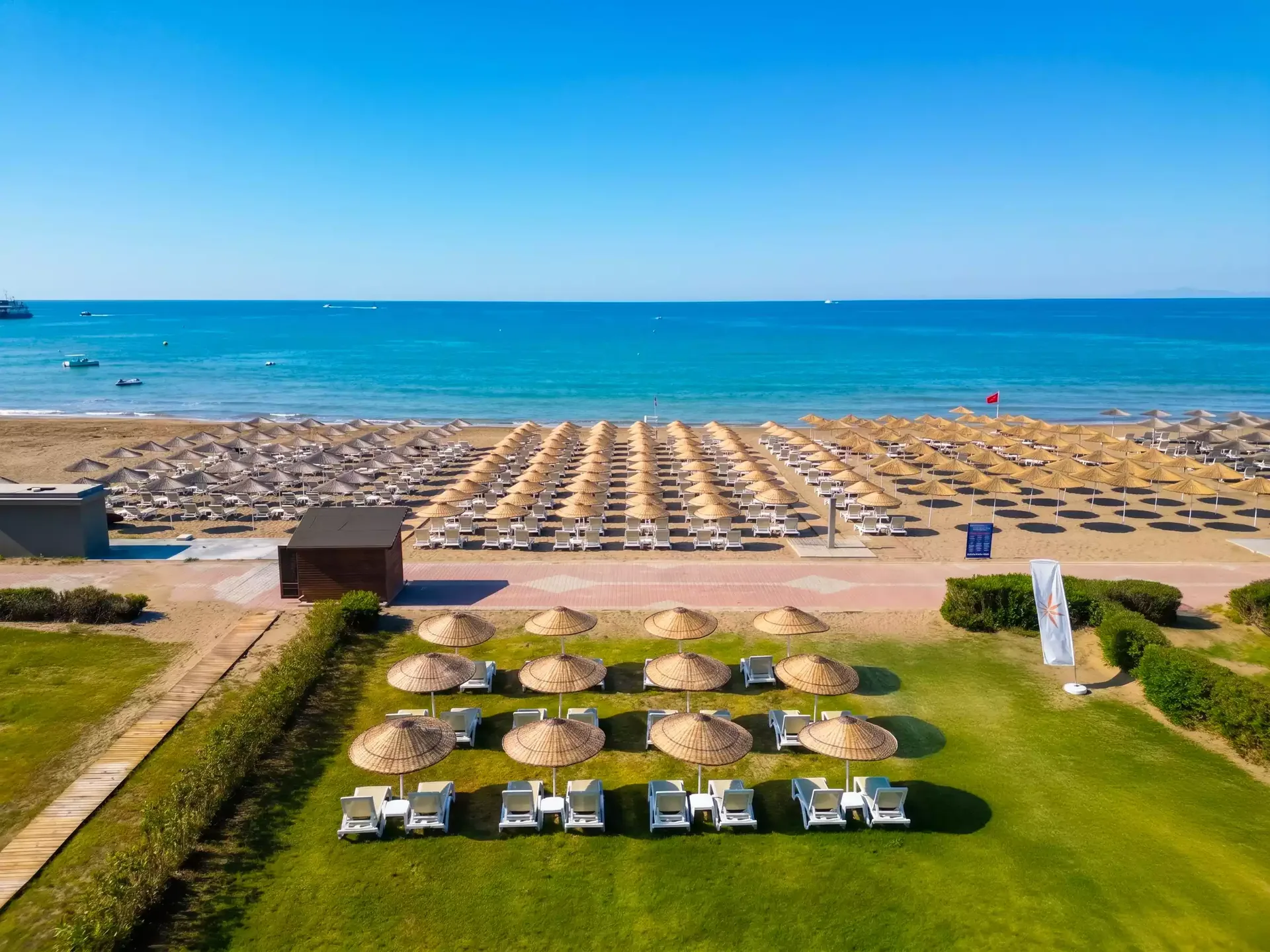 Private beach used by Aydinbey Queen’s Palace guests