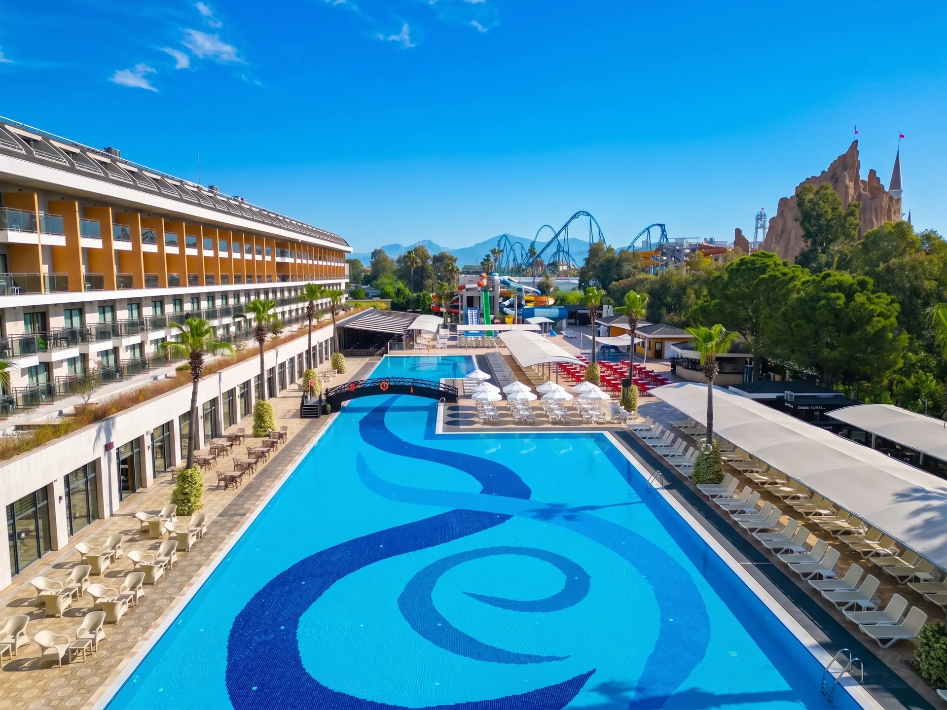 Outdoor swimming pool at Aydinbey Queen’s Palace