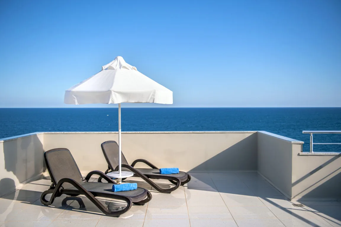 Beachside terrace at Porto Bello