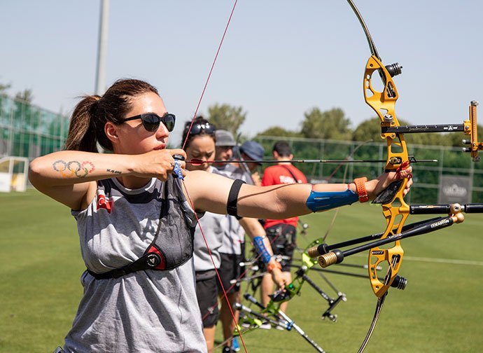 Archery preparation at Gloria Sports Arena